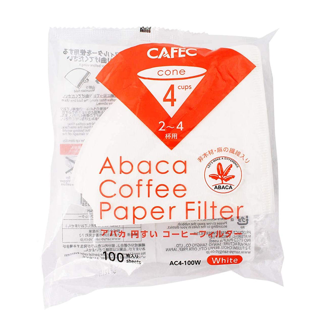 Abaca Paper Filter Cone 4 Cup (White)
