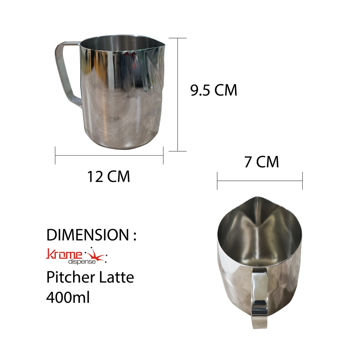 Melkkruik Handleless Latte Stomende Pitcher (zwart, 400ml, 14 oz) met Melkkruik Handleless Latte Stomende Pitcher (zwart, 400ml, 14 oz) met